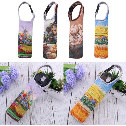 Waterproof Neoprene Heat Insulation Water Bottle Cups Holder Cover Carrier with Webbing