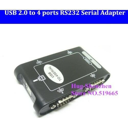 High Quality USB to RS232 4 port COM adapter card 9Pin USB 2.0 to 4 ports RS232 Serial DB9 COM Controller Connectors Adapter Hub