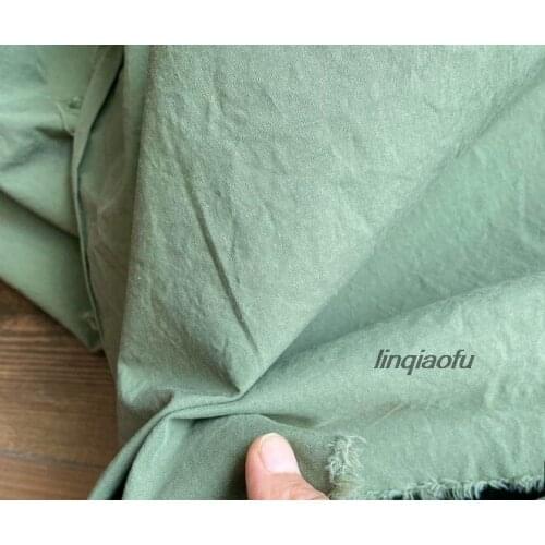 High-end autumn and winter windbreaker suit cotton and linen army green clothing fabric