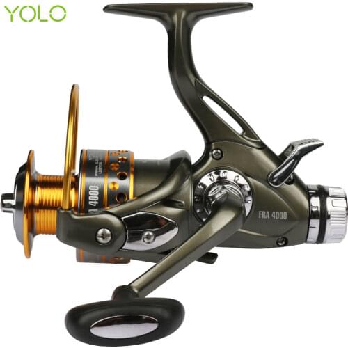 YOLO Dual Brake Feeder Fishing reel 10BB Carp Reel Tackle For Fishing Spinning Free Spare Coil FRA 3000 4000 5000 6000