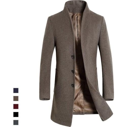 Winter Mens Wool Coat 5XL 6XL Male Overcoat High Quality thinken Business Casual Woollen Pea Coats Men Brand Clothing SA1681