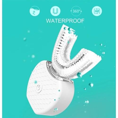 Intelligent automatic sonic U-type electric toothbrush for 360 degree tooth USB charging teeth tooth whitening blue light