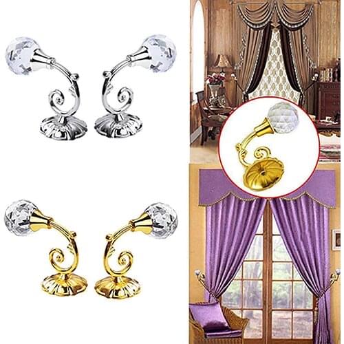 2 Pcs Large Rhinestone Hanging Hooks Curtain Accessoires Wall Tie Back Hook Hanger Holder Home Decorations Tools