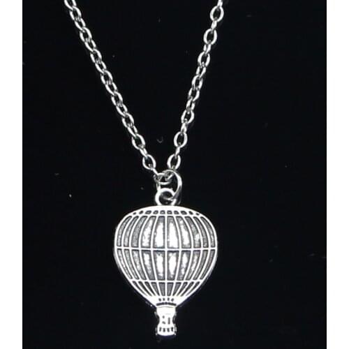 20pcs New Fashion Necklace 24x16mm hot air balloon Pendants Short Long Women Men Colar Gift Jewelry Choker