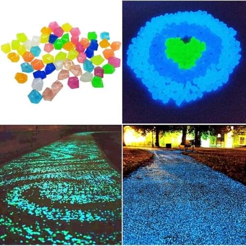 300Pcs Luminous Stone Glow In Dark Garden Pebbles Glow Stones For Outdoor Lawn Walkways Home Decoration Fish Tank Aquarium Rocks