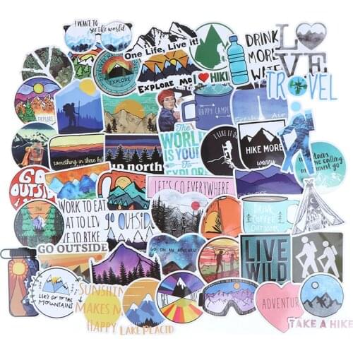 50Pcs Stickers Adventure Stickers For Phone Skateboards Motorcycle Laptop Luggage Bicycle Outdoor Travel Stickers Toys