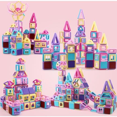 85-210pcs Magnetic Construction Set Magnetic Designer DIY Modeling Building Blocks Bricks Educational Toys for Children Gift