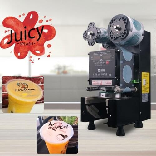 Automatic milk tea shop cup sealing machine paper cup plastic cup soy sealing packaging machine milk fruit tea sealing machine
