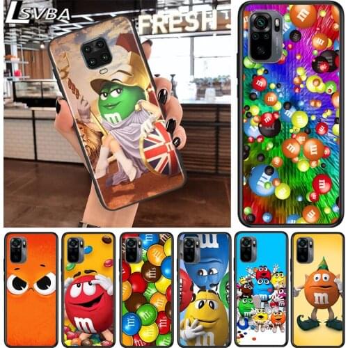 Cute MM Chocolate for Xiaomi Redmi Note 10 10S 9 9T 9S 9Pro Max 8T 8Pro 8 7 6 5 Pro 5A 4X 4 Soft Black Phone Case