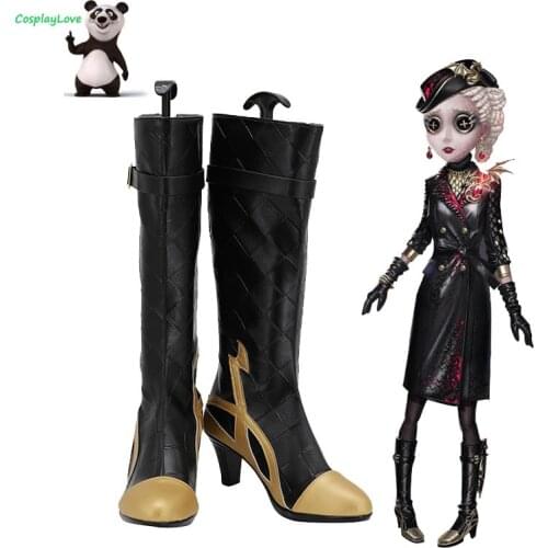 CosplayLove Identity V Coordinator Martha Behamfil Nidhogg Black Cosplay Shoes Long Boots Leather Custom Hand Made
