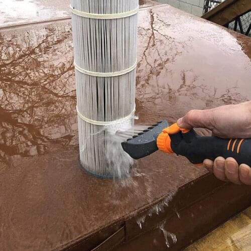 7-hole swimming pool filter element cleaning equipment swimming pool hand-held filter element cleaning brush flushing tool