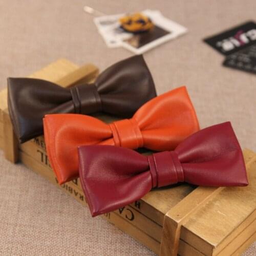 10color high-end wedding business mens classic bow tie solid PU black white red blue bowties butterfly fashion designer 20pcs