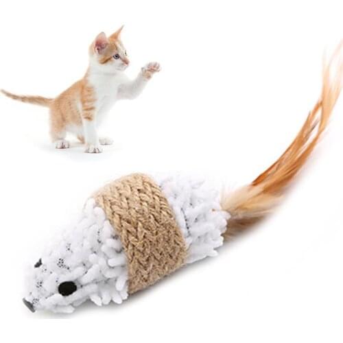 Cat Toy Hemp Rope Cat Toy Squeaky Interactive Ball Feather Mouse Cat Toy Chase Ball Toys For Cats Kitten Cat Accessories