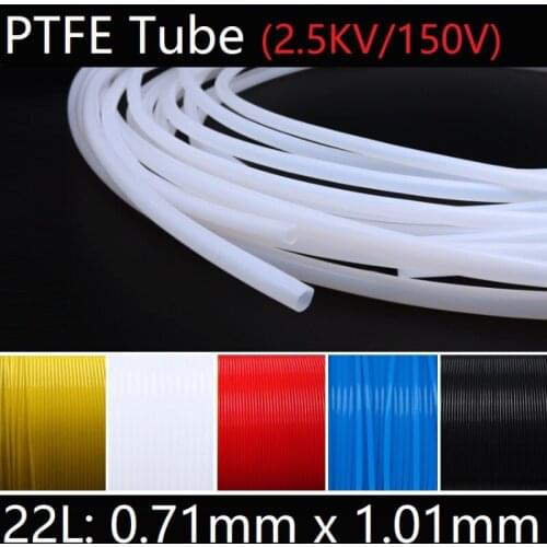 22L 0.71mm x 1.01mm PTFE Tube F46 Insulated Capillary Heat Protector Transmit Hose Rigid Temperature Corrosion Resistance 150V