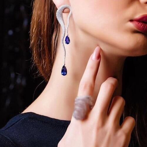 JankellyMovie , Favorite Elegant Water Drop Cubic Zirconia Women Engagement Party Bridal Wedding Earrings High Jewelry Addict