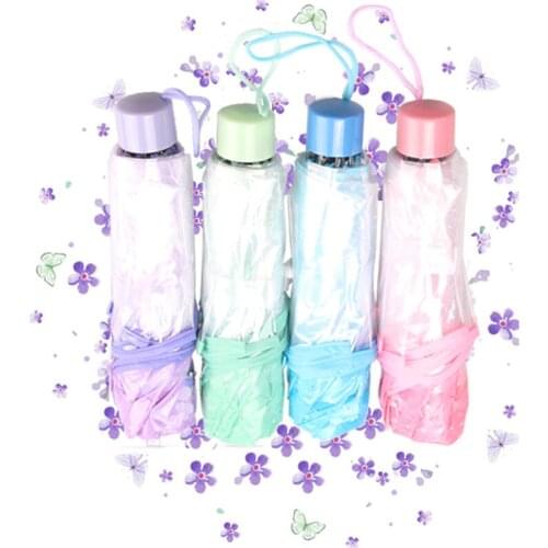 Creative Apollo Cherry Umbrellas Blossom Transparent Tri-Folding Umbrella Folding Lady Sakura Sun Umbrellas sale 2