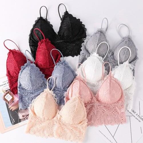 Women Tank Crop Top Lace Sexy Underwear Female Crop Tops Bralette Lingerie Padded Camisole Lace Tops