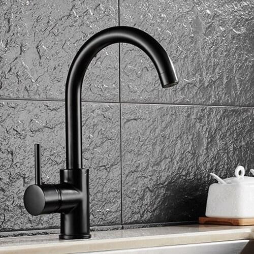 Kitchen Faucet deck mounted 360 degree rotating copper Black basin faucet hot and cold water vegetables sink mixer tap