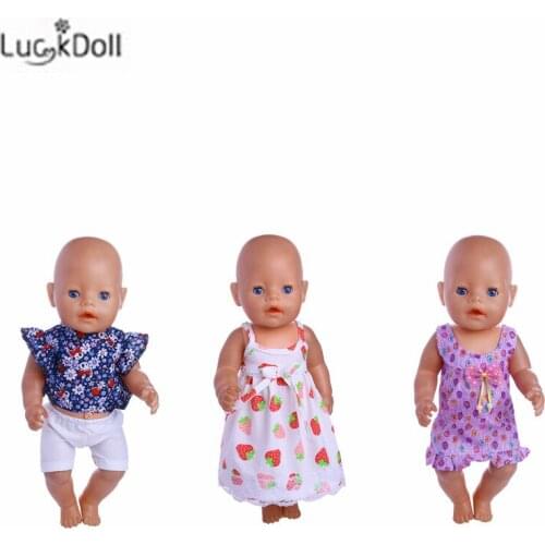 Summer Cute Skirt Fit 18 Inch American 43cm Baby Doll Clothes Accessories, The Best Christmas Gift For Children