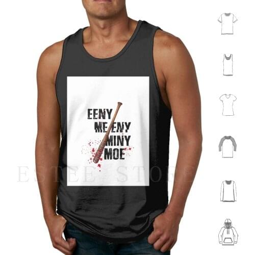 The Walking Dead-Eeny Meeny Miny Moe Tank Tops Vest Cotton Walking Dead Baseball Bat Zombies Lucille Negan Saviours Rick Blood