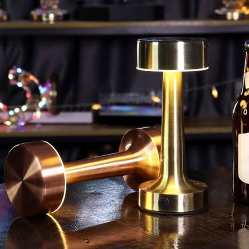 Metal LED Bar Light Touch Adjustable Table Lamp EU/US/UK Recharge Retro Simplicity Vintage Night Lamp For Home Bar Decoration