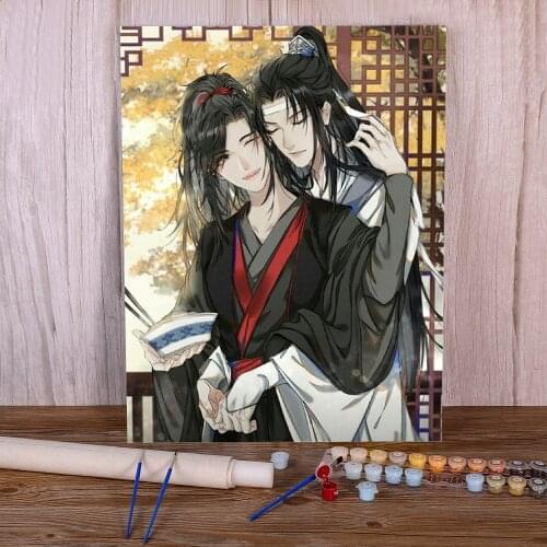 Mo Dao Zu Shi DIY Paint By Numbers Set Acrylic Paints 40*50 Canvas Pictures Loft Picture For Children For Drawing Art