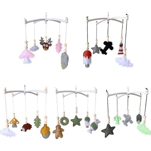 Baby Crib Mobile Rattle Felt Wind Chime Pendant Bed Bell Toys Kids Room Decor