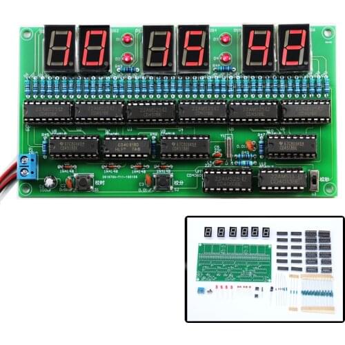 DIY Electronic Clock kit 6 bit Digital Circuit Clock Production kit Skill Contest Training Materials for Adults