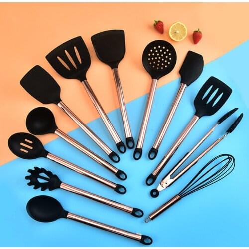 Kitchen Necessary Silicagel Cooking Tool Sets Convenience Household Spatula Spoon Colander Cookware Suit Accessories Supplies