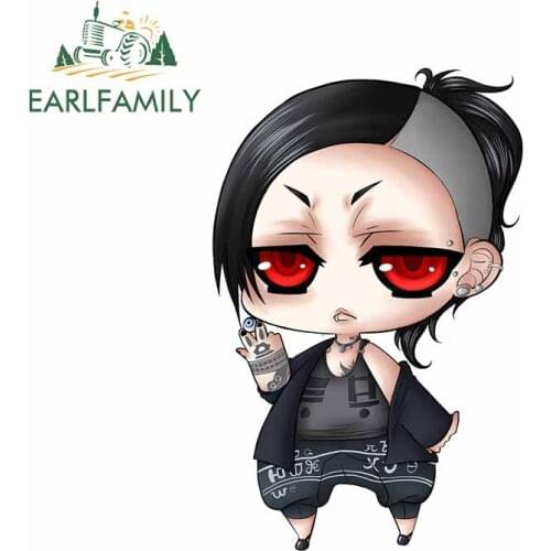 EARLFAMILY 13cm x 8.4cm for Tokyo Ghoul Anime Car Stickers Waterproof Decal Scratch-proof Bumper Decoration For JDM SUV RV