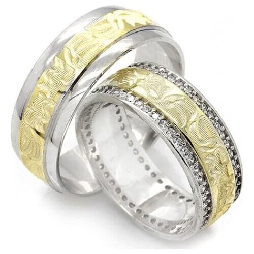 Couple Wedding Ring Sterling Silver 925 Woman And Man Luxury Jewelry Bands Engagement Anniversary Anatolian Civilization Models