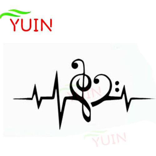 Music Heartbeat Monitor Decal Fashion Window Decoration PVC Waterproof Sunscreen Car Sticker Black/White/Red/Laser/Silver