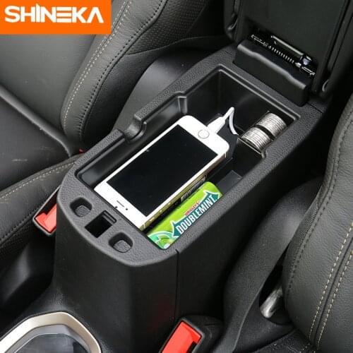SHINEKA Armrest Storage Box For Jeep Renegade 2016 2017 2018 Car Center Console Armrest Box Glove Box For Jeep Renegade 2016