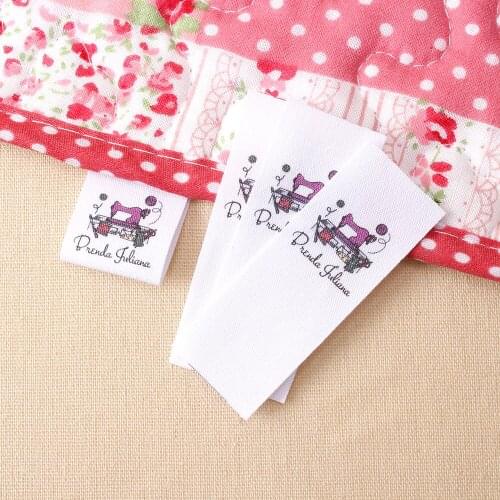 Custom sewing labels / logo, custom text, fabric labels, sewing cotton, high quality printing (MD2003)