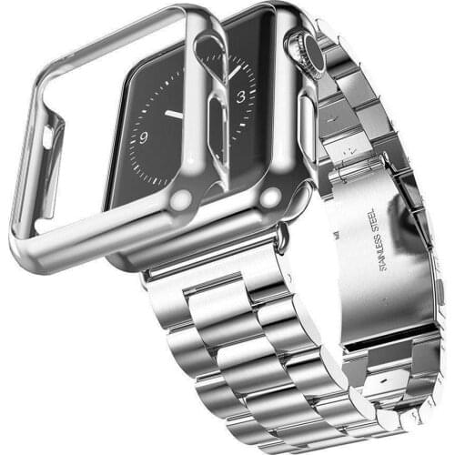 Wristband for Apple Watch Band 42mm 44mm 38mm 40mm with Protective Case Series 5 4 strap for iWatch Apple Watch Screen Protector