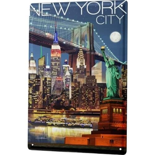 SINCE 2004 Tin Sign Metal Plate Decorative Sign Home Decor Plaques Wanderlust City New York City