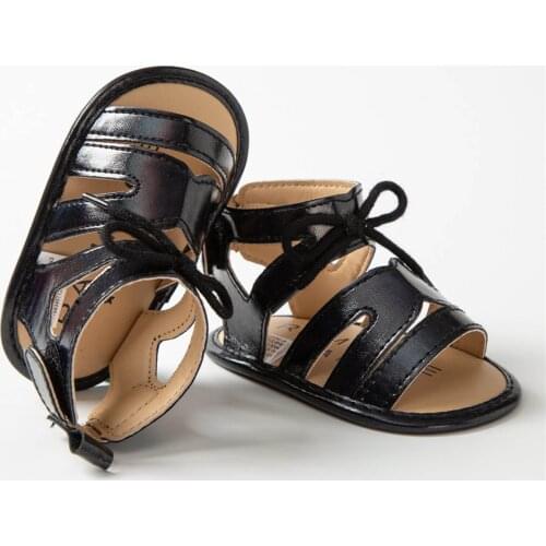 Toddler Baby Girls Pu Sandals Lace Up Bowknot Casual Shoes 2021 Summer Toddler First Walker Beach Shoes Non-slip Sandals Girl