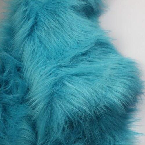 Blue Solid Shaggy Faux Fur Fabric (long Pile fur) Costumes Cosplay 36"x60" Sold By The Yard Free Shipping