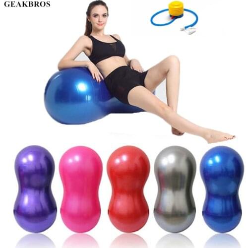 Sports Yoga Balls Pilates Peanut Fitness Ball Gym Exercise Balance Fitball Exercise Pilates Workout Massage Ball with Pump