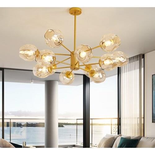 Nordic Glass Chandeliers Lighting Decor Hanging Lamp Bedroom Restaurant Led Chandeliers Home Lights Hanging Lights Lighting