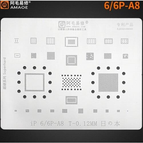 Amaoe High quality Chip Planting Tin Net BGA Reballing Solder Stencil for iPhon 6 6plus A8