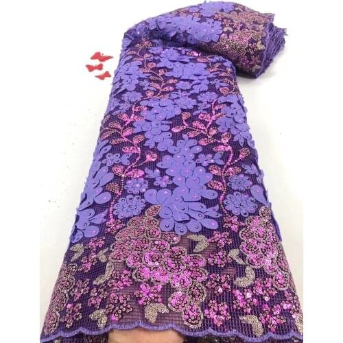 High quality Nigerian tulle lace fabric latest beaded sequined mesh African lace fabric bridal French mesh lace fabric D4239