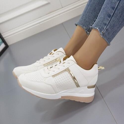 Womens Shoes 2021 Summer New Style Platform Wedge Casual Sports Mesh Womens Single Shoes Outdoor Sneakers 35-43 Plus Size