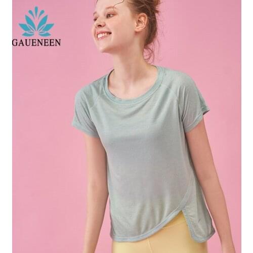 GAUENEEN Women Sports Top Breathable Quick Dry Yoga Shirts Sportswear Crop Top T-shirt Female Running Workout T-shirts Gym Wear