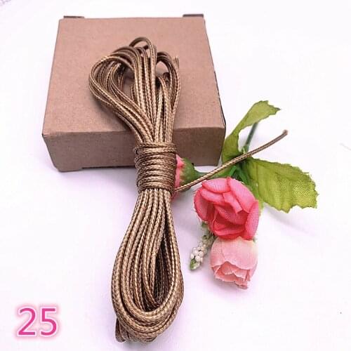 0.5 0.8 1.0 1.5 2.0mm Light Coffee Waxed Cord Waxed Thread Cord String Strap Necklace Rope Beads for Jewelry Making