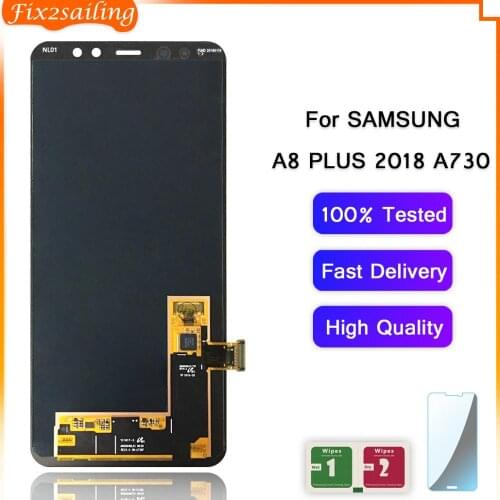 100% Tested Working AMOLED LCD Display For Samsung A8 Plus Touch Screen Assembly For Samsung Galaxy A8 Plus 2018 A730 A730F