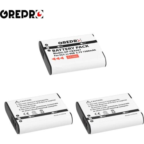 3Pcs 1500mAh Li-90B Li-92B Li 90B Battery for Olympus Tough TG-6 TG-5 tg-tracker SH-1 SH-2 SP-100 IHS, Rugged TG-1, Li92B Li90B