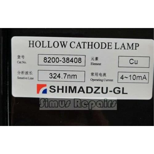 8200-38408 Shimadzu Atomic Absorption Lamp Source WondaLamp Element Lamp L233-29NB Cu
