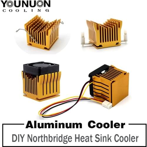 Golden DIY Aluminium Northbridge Heatsink Cooler Motherboard Radiator with 40mm Fan 12V 40x40x10mm 40x40x20mm Cooling Fan