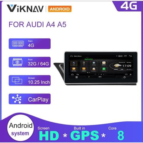 Android Car Radio Multimedia Player for Audi A4 A5 2009-2011 2012 2013 2014 2015 2016 2017 Stereo Receiver GPS Tape Recorder